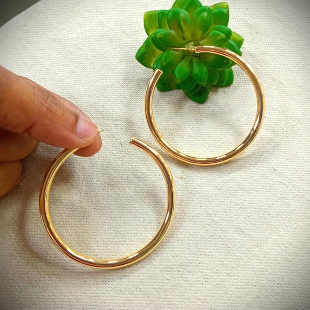 Metal Glossy Stainless Steel Earrings