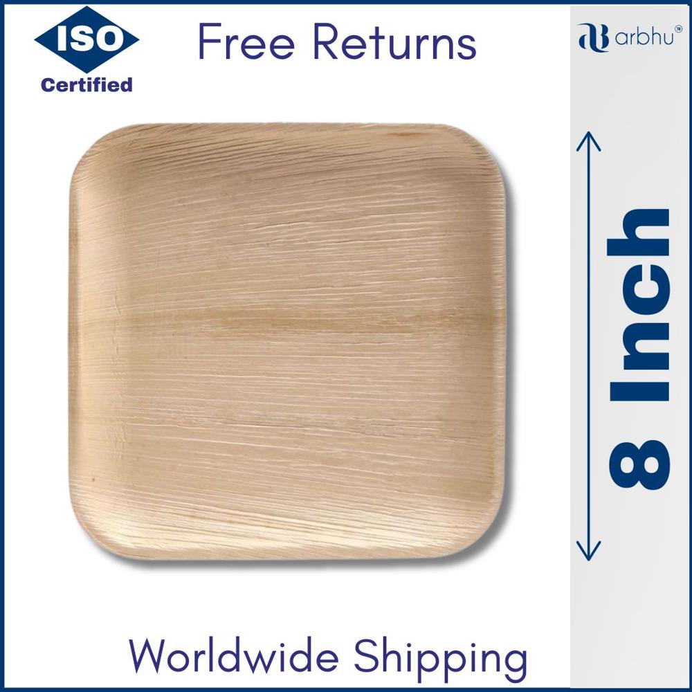8" Square Areca Plates - Application: Restaurent