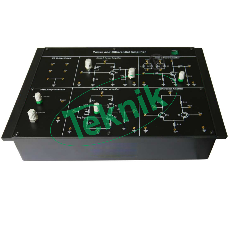 Class B Amplifier - 230v 50hz, Variable 10khz-100khz Frequency, ±12v Dc Supply | Class B And Ab Push Pull, Class A, C And Differential Amplifier Study