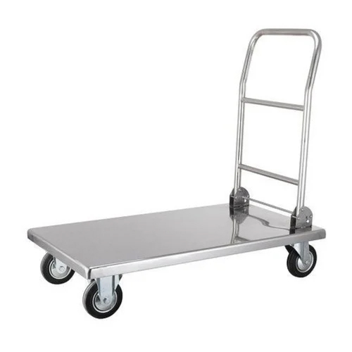 Ss Rectangular Platform Trolley - Color: Silver