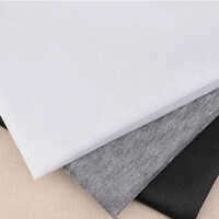 Non Woven Fusible Fabric - Polyester, 0.5m Width, White Color | 100 Meter Roll, Plain Pattern, Coating Material: Pes, Fusing Pressure: 3.5