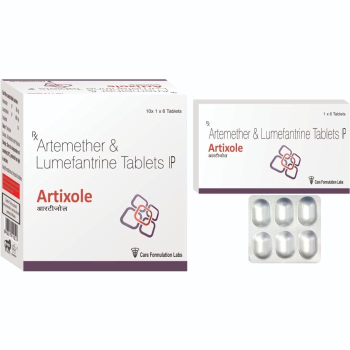 Artemether IP 80 mg,Lumefantrine 480 mg tablet