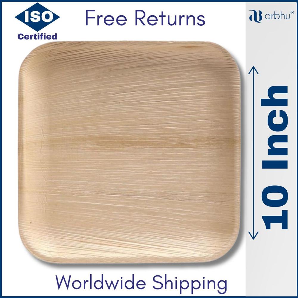 10" Square Areca Plates - Application: Natural