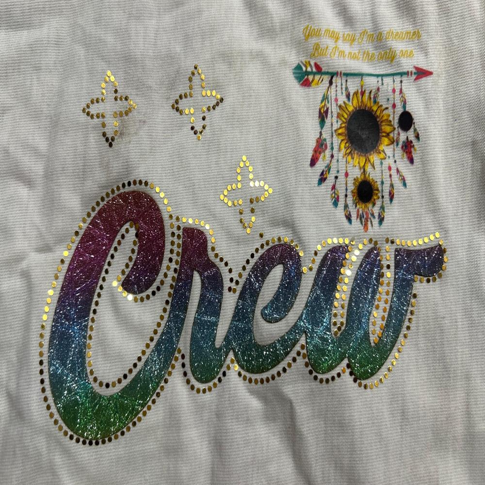 GIRLS GARMENT STICKER - High-Quality Shining Leather & Rhinestone Design | Multicolor, Hot Fix Adhesive, 1mm Thickness for Tops & Frocks