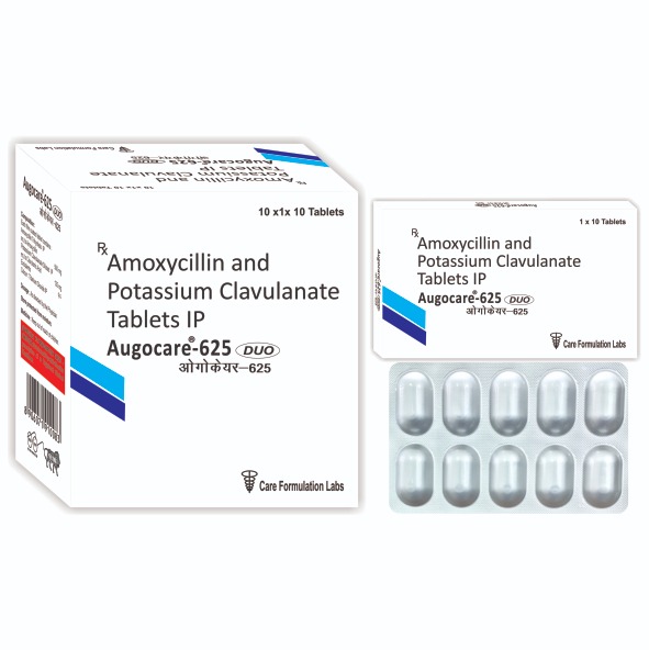 Amoxycillin Trihydrate IP Equivalent to Amoxycillin 500 mg. Potassium Clavulanate Diluted IP Equivalent to Clavulanic Acid 125 mg Tablet