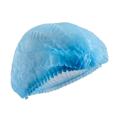 Bouffant Cap - Polypropylene Material, Circular Blue Design | Lightweight, Breathable, Disposable, Single-Use, No Cuff