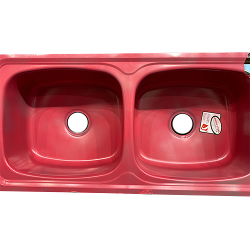 37X18X8 Drain  Ss Kitchen Sink - Color: Red