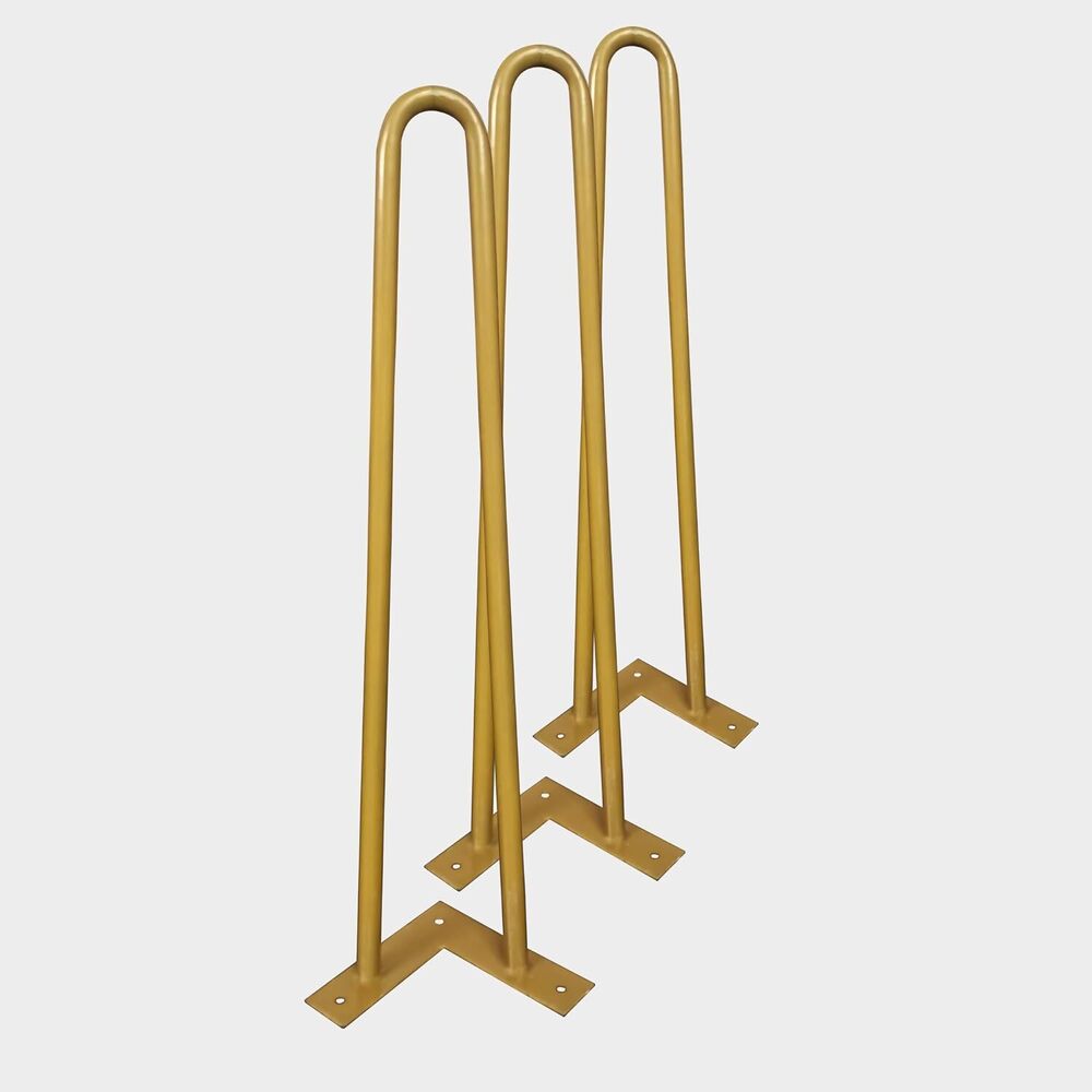 Metal Table Legs/Table Leg/Metal Legs with Golden Finish (Pack of 3Pcs)