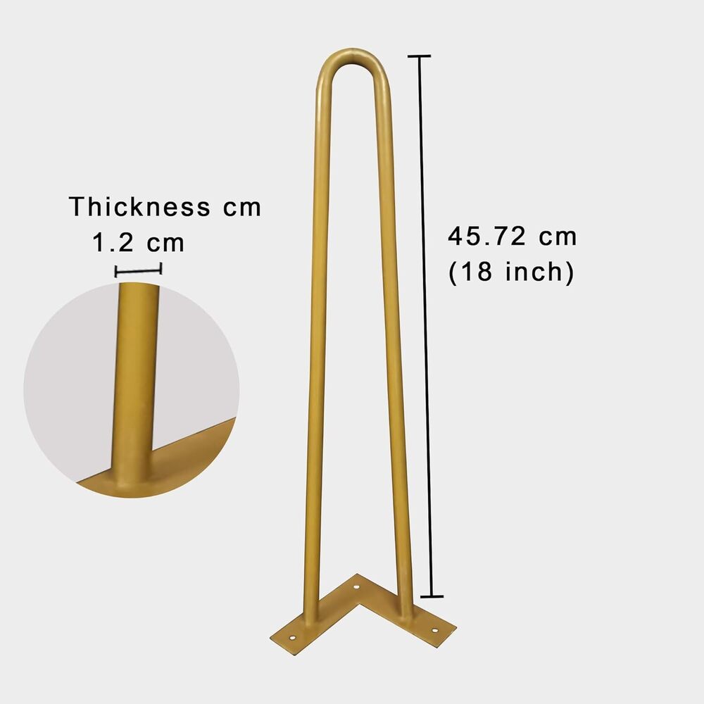 Metal Table Legs/Table Leg/Metal Legs with Golden Finish (Pack of 3Pcs)