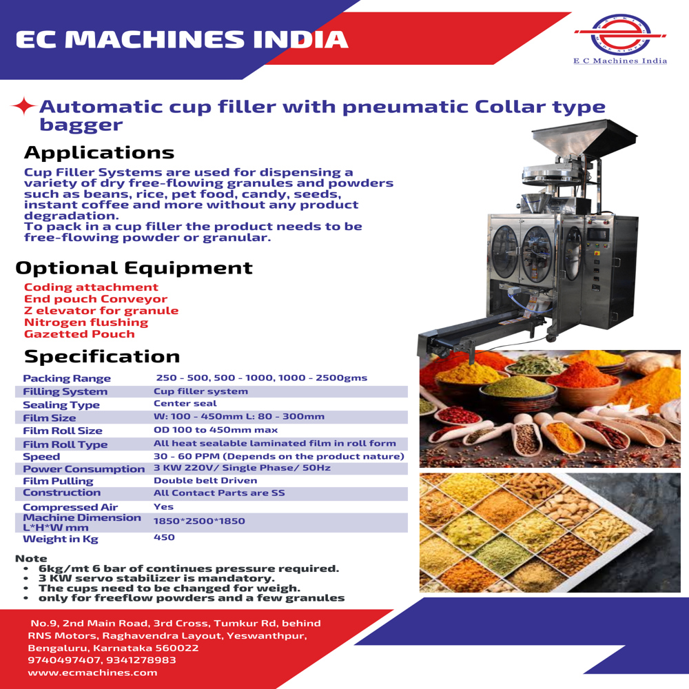 Collar Type With Cup Filler With Pneumatic Bagger - Automatic Grade: Automatic