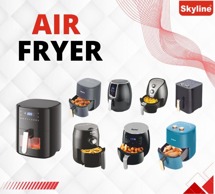 Skyline Digital Air Fryer 2000 Watts 4.2l With Double Basket A   Dual Cooking For Healthier Meals