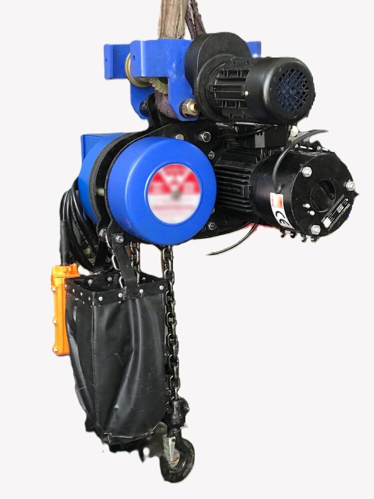 Motorized Chain Hoist - Color: Blue & Yellow