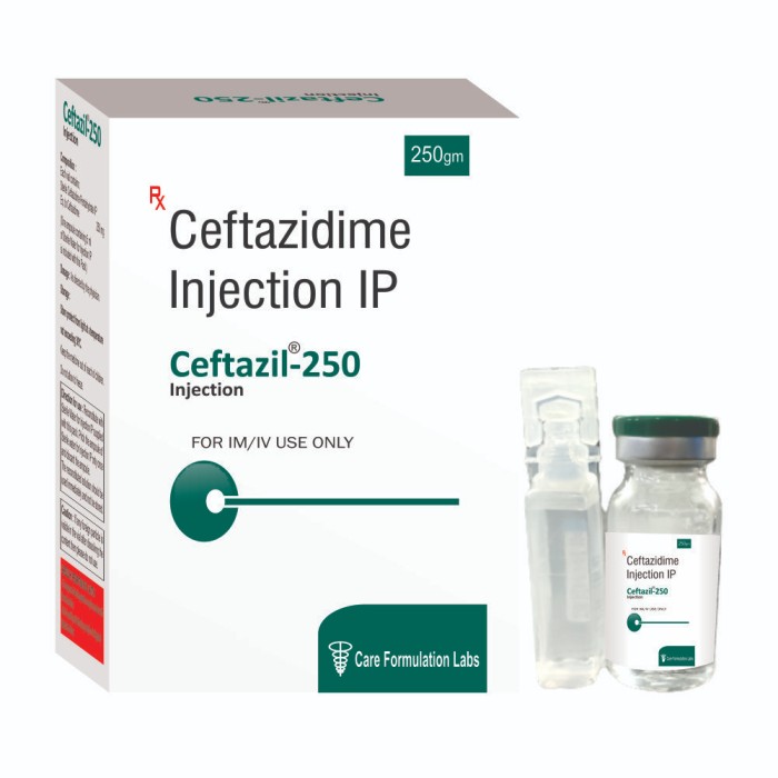 Ceftazidime IP (Sterile) 250 mg Injection