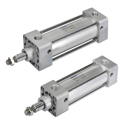 Pneumatic Air Cylinder - High-Quality Metal, Standard Size, Silver Finish | Durable Industrial Air Media Solution