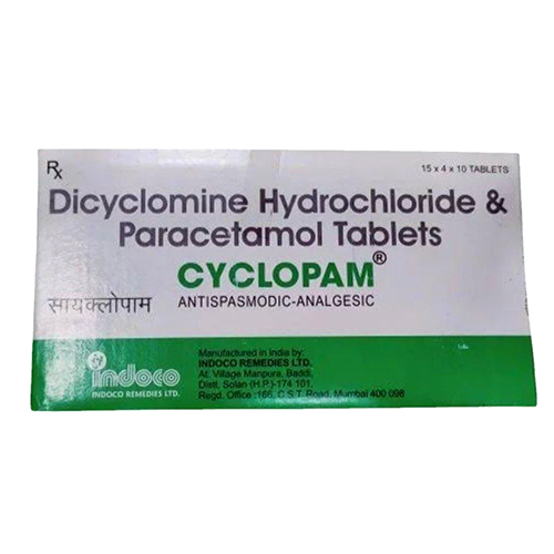 Dicyclomine Hydrochloride And Paracetamol Tablets - Drug Type: General Medicines