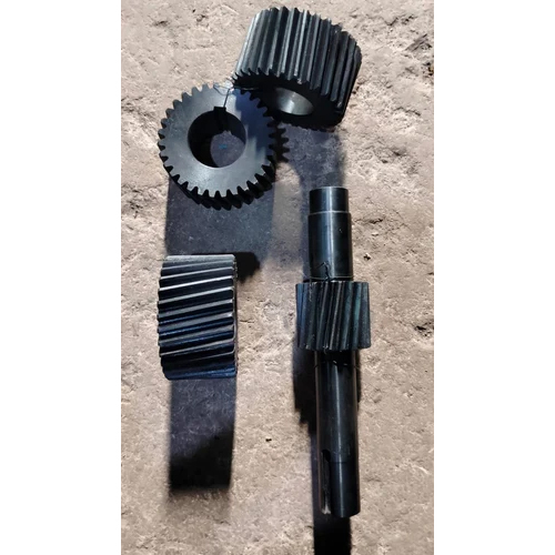 Mild Steel Gear Shafts Helical Set - Color: Black