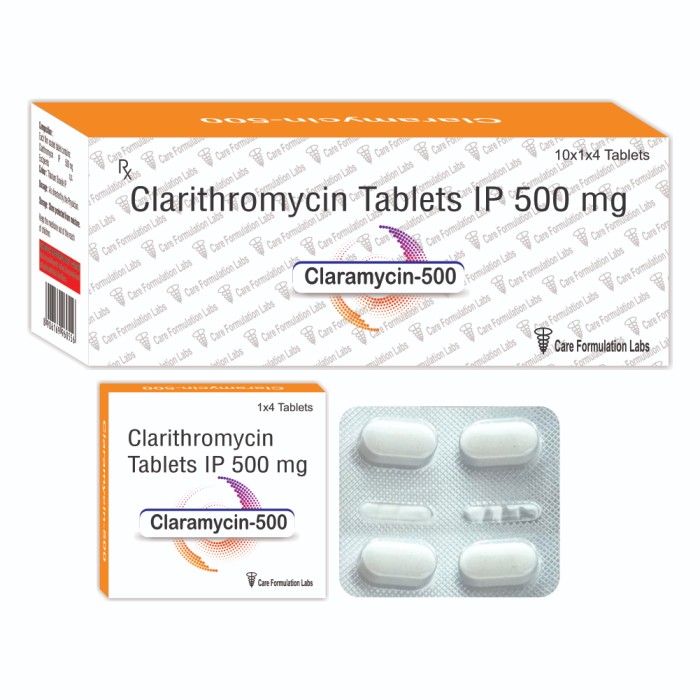 Clarithromycin IP 500 mg tablet