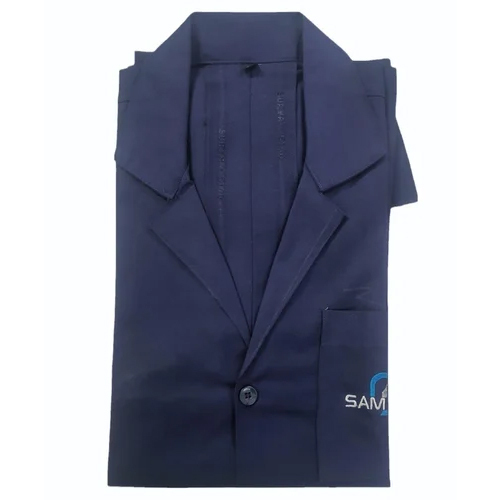 Navy Blue Doctor Apron - Fabric Type: Cotton