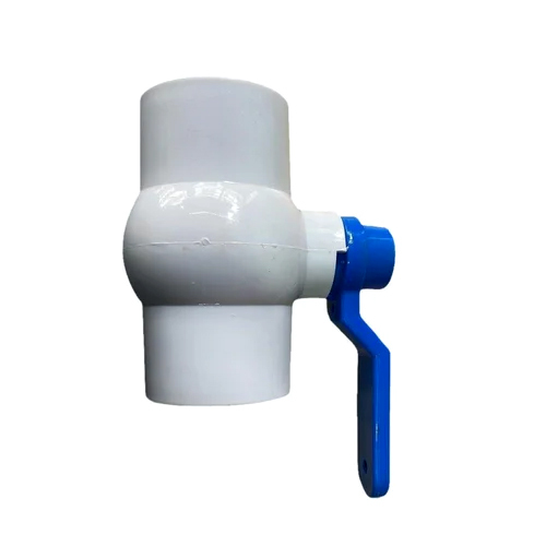 PVC Ball Valve - 2 Inches Size, Polished Finish, High-Quality White PVC for Industrial Water Control