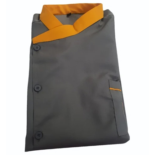 Hotel Chef Uniform Shirt - Color: Grey And Orange