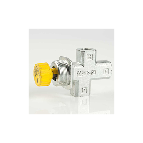 Three Way Button Gauge Isolator Valve - Color: Silver