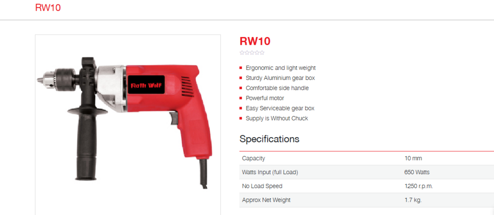 Ralli Wolf 10mm Rotary Drill (RW10)