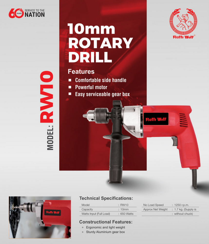 Ralli Wolf 10mm Rotary Drill (RW10)