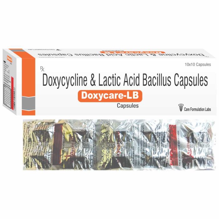 Doxycycline 100 mg + Lactic Acid Bacillus  capsule