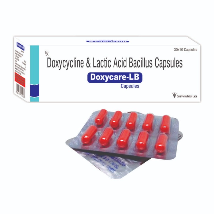 Doxycycline 100 mg + Lactic Acid Bacillus capsule