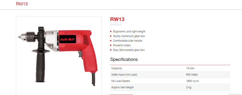 Ralli Wolf 13mm Impact Drill (RW13)