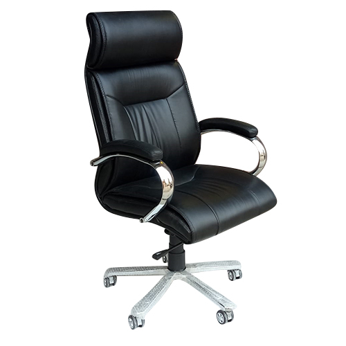 High Back Black Leather Revolving Chair - Color: As Per Requirement