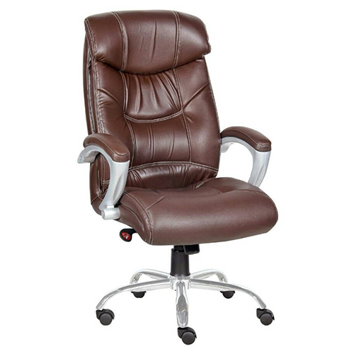 Brown High Back Office Chair - Color: As Per Requirement