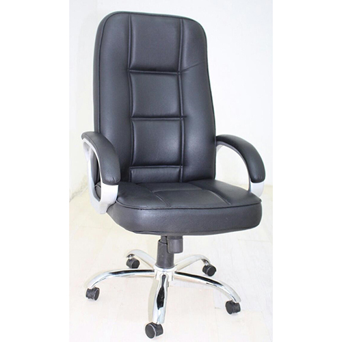 Black Leather Office Chair - Color: As Per Requirement