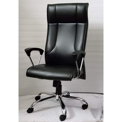 High Back Leather Hydraulic Chair - Color: As Per Requirement