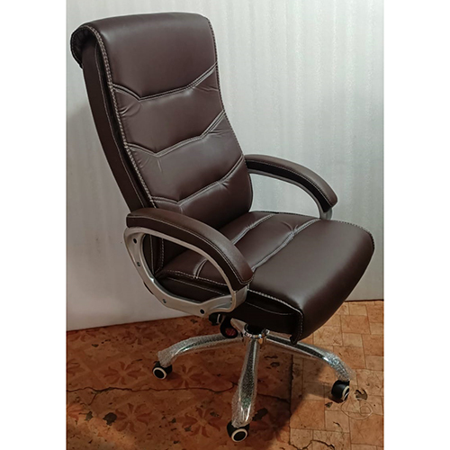 Brown Leather High Back Boss Chair - Color: As Per Requirement