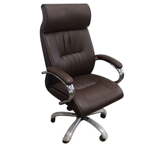 High Back Ergonomic Leatherette Office Arm Chair - Color: As Per Requirement