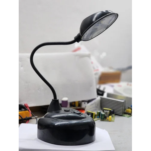 Study Table Lamp - Abs Plastic, 5 Watt Power Consumption, Round Shape, Black Color - Energy-efficient, Battery-powered, Modern Design