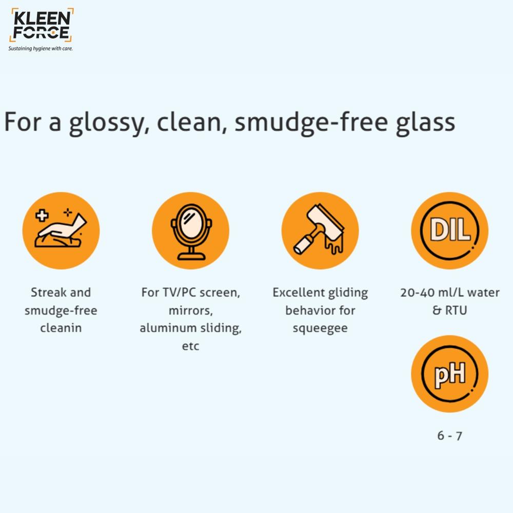 Kleen Force Kleen Keep GC 203+ Ready-To-Use Glass Cleaner