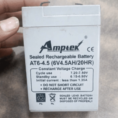 At6-4.5 Sealed Rechargeable Battery - Nominal Voltage: 6 Volt (V)