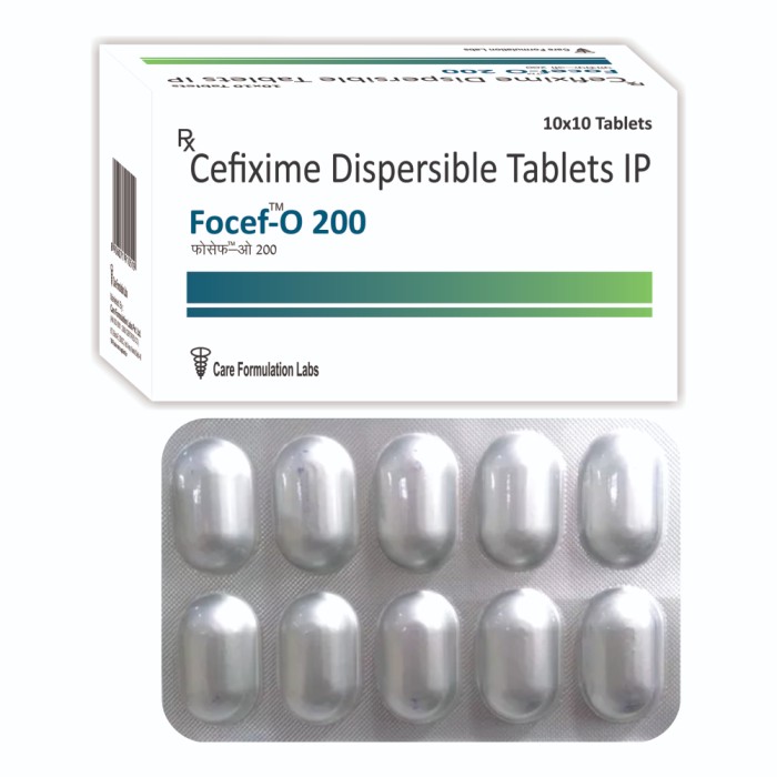 Cefixime (As Trihydrate IP) eq. to anhydrous Cefixime 200 mg tablet