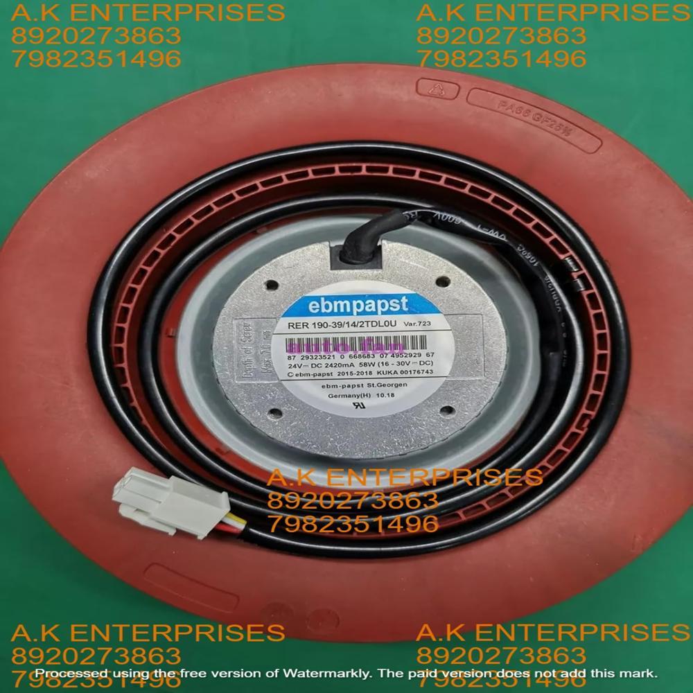 ebmpapst RER 190-39/14/2TDL0U Axial Fan 24V=2420mA 58W DC Brushless Air Cooling Fan 2900 RPM 190 * 190 * 69mm Round 4Wire (Metal)