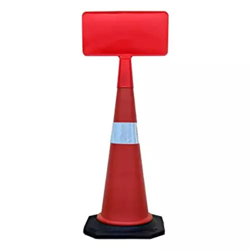 Traffic Cone - Durable PVC Material, 18 Inches Tall, Neon Orange Color | Highly Visible, Weather Resistant, Lightweight Design