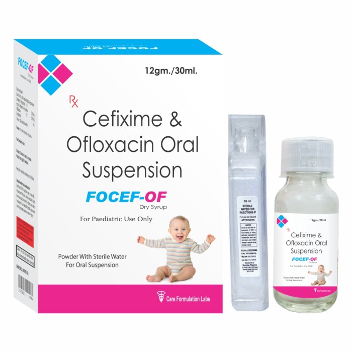 Cefixime 50 mg. + Ofloxacin IP 50 mg. WITH SPOON SUSPENSION
