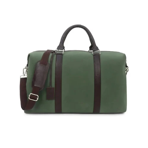 Leather Duffle Bag - Color: Green And Black