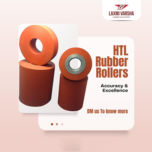 HTL Rubber Rollers - Premium Quality Rubber, Various Sizes Available, Customizable Color Options, Lightweight Design for Industrial Applications