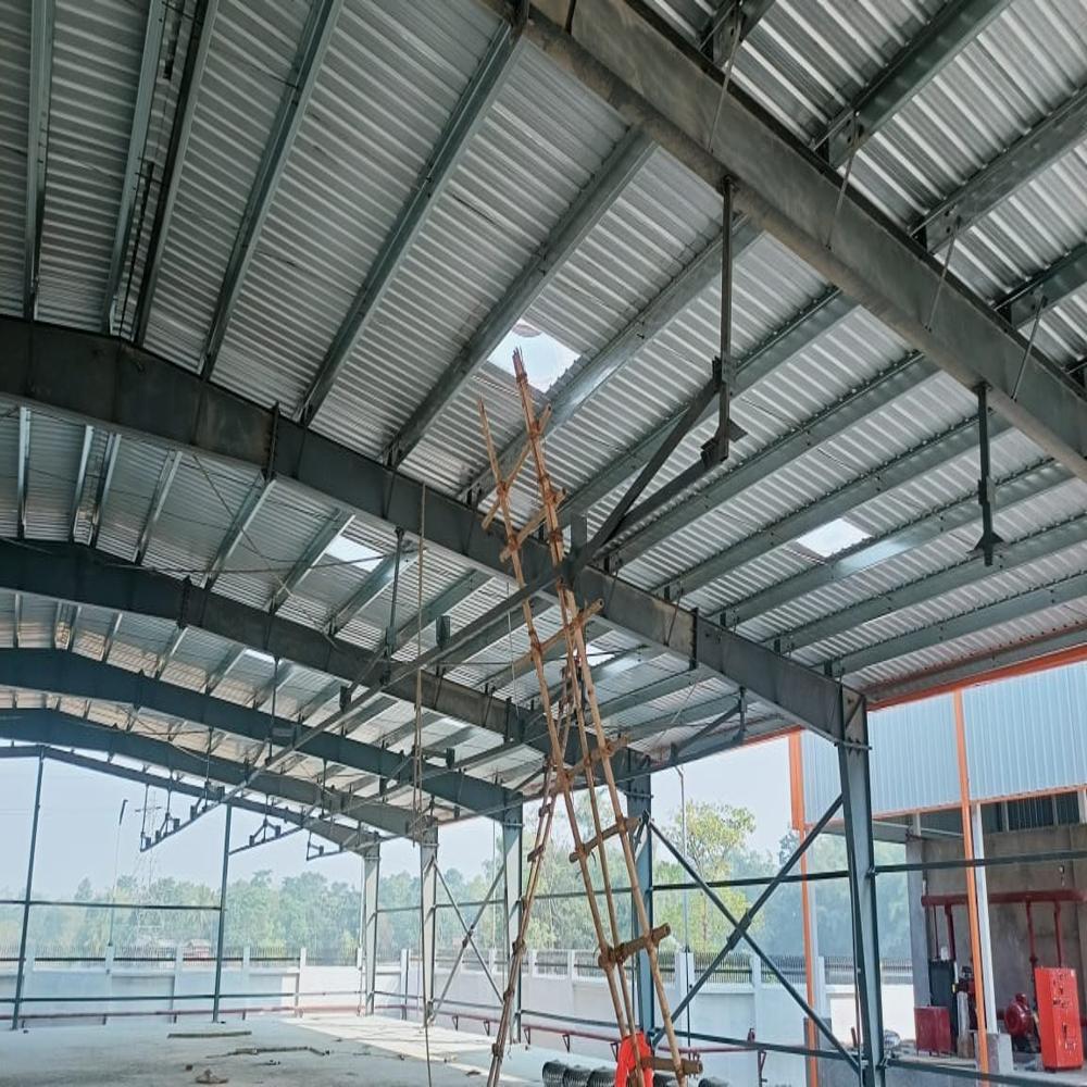 Roof Shed Fabrication Service - Stainless Steel Blue Color Insulation Options Available | Durable And Reliable Industrial Design