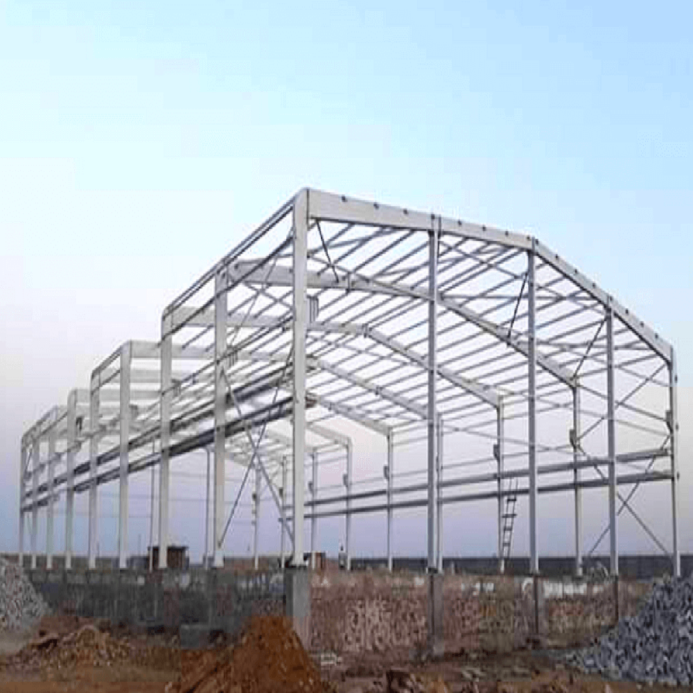 Pre-fabricated Industrial Building Structure - Ms Material, Customizable Dimensions, Color Coated Steel Grey, Sliding/hinged Open Style, 50+ Years Lifespan, Earthquake Resilient In Zone Iv