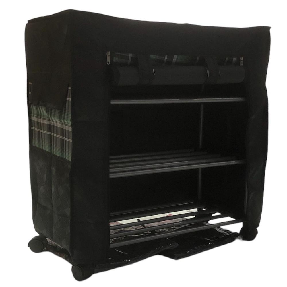 3 Shelf Shoe Rack - Color: Black
