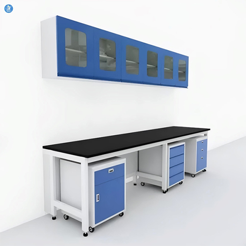 Wall Bench With Wall Mounted Storage - Color: Blue