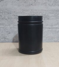 Black Hdpe Round Jar - 1 Kg Size | Lightweight Plastic Pet Material, Durable Design